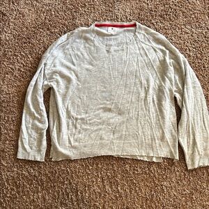 Sundry Gray Sweater with Red Trim